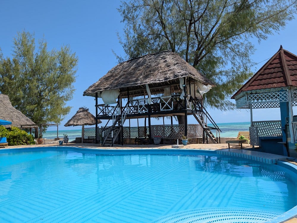Makuti pavilion over the pool with ocean views — ideal conference and event venue