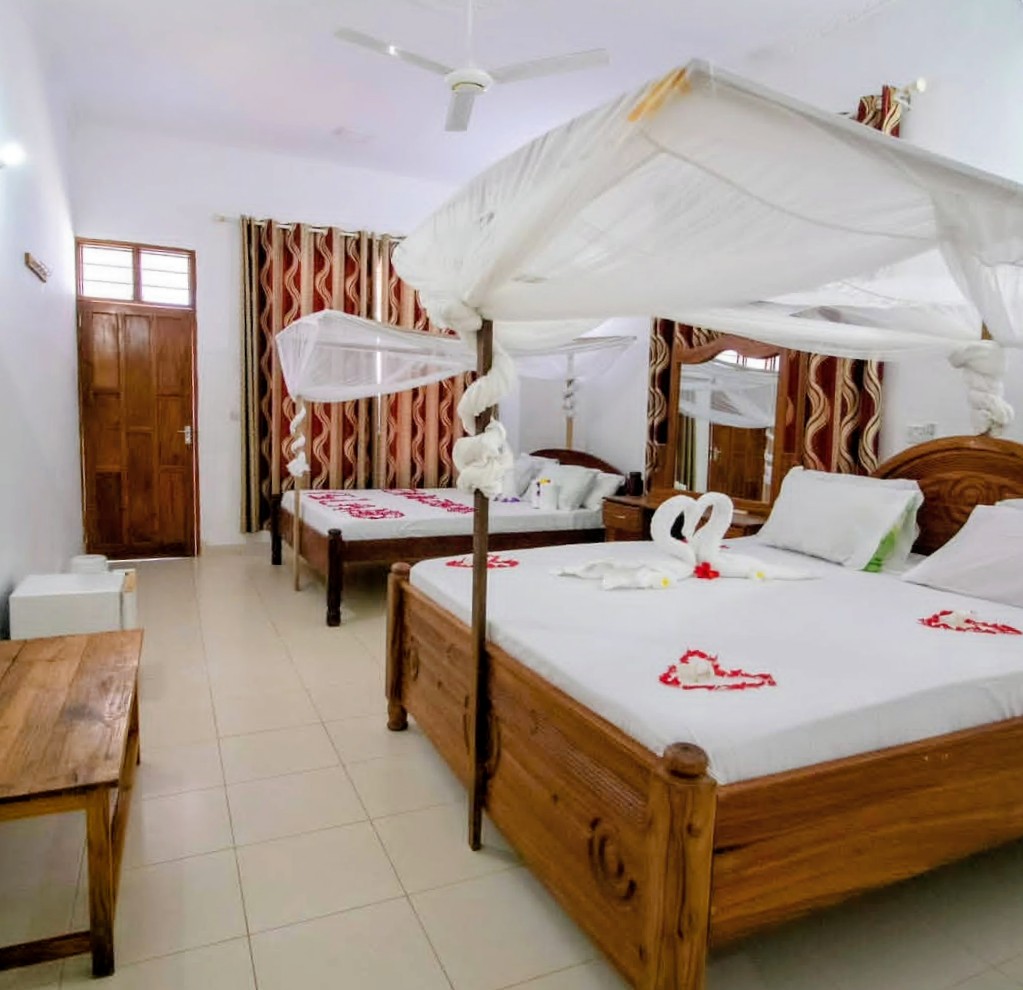 Family Room with two queen beds and child-friendly space